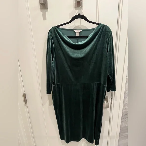 green emerald velvet dress Hunter Green Velvet One Shoulder Long Sleeves Column High Slit Formal Dresses, CP0831 US2 / As Pic